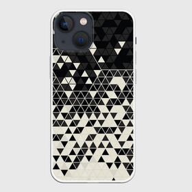 Чехол для iPhone 13 mini с принтом Абстракция ,  |  | абстракция | арт | белый | вектор | векторный рисунок | рисунок | треугольник | треугольники | чёрно белый | чёрный