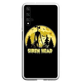 Чехол для Honor 20 с принтом Siren Head Yellow Moon , Силикон | Область печати: задняя сторона чехла, без боковых панелей | Тематика изображения на принте: 6789 | cartoon | cat | forest | foundation | head | monster | moon | mountains | scp | siren | sirenhead | голова | горы | кот | лес | луна | монстр | объект | объекты | сирена | сиреноголовый | фонд | чудище | чудовище