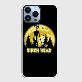 Чехол для iPhone 13 Pro Max с принтом Siren Head | Yellow Moon ,  |  | 6789 | cartoon | cat | forest | foundation | head | monster | moon | mountains | scp | siren | sirenhead | голова | горы | кот | лес | луна | монстр | объект | объекты | сирена | сиреноголовый | фонд | чудище | чудовище