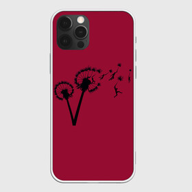 Чехол для iPhone 12 Pro с принтом Dandelion flight. Red Frame , силикон | область печати: задняя сторона чехла, без боковых панелей | dandelion | flight | garden | human | people | travel | люди | на | одуванчик | одуванчике | парение | парить | полет | путешествие | растение | человек