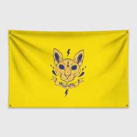 Флаг-баннер с принтом hellokitty , 100% полиэстер | размер 67 х 109 см, плотность ткани — 95 г/м2; по краям флага есть четыре люверса для крепления | китти kitty кошка hellokitty мимими хэллоукитти