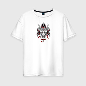 Женская футболка хлопок Oversize с принтом Samuray , 100% хлопок | свободный крой, круглый ворот, спущенный рукав, длина до линии бедер
 | samuray | в топе | в тренде | голова | история | китай