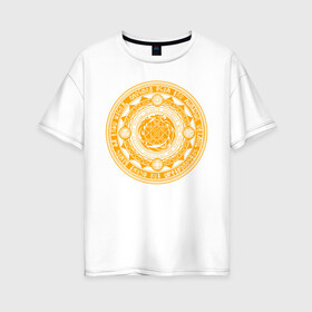 Женская футболка хлопок Oversize с принтом Магический круг , 100% хлопок | свободный крой, круглый ворот, спущенный рукав, длина до линии бедер
 | доктор стрэндж | константин | круг | магия | сверхъестественное