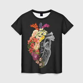 Женская футболка 3D с принтом Natural Heart Dual , 100% полиэфир ( синтетическое хлопкоподобное полотно) | прямой крой, круглый вырез горловины, длина до линии бедер | 8 | flower | flowers | garden | heart | natural | symbiote | день | женский | марта | международный | природа | растения | сердце | симбиот | цветы