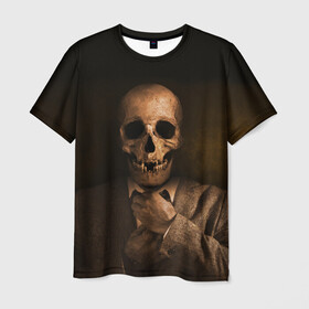 Мужская футболка 3D с принтом Мистер Скелет , 100% полиэфир | прямой крой, круглый вырез горловины, длина до линии бедер | зомби | костюм | мертвец | мертвый | мистер | скелет | череп