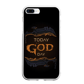 Чехол для iPhone 7Plus/8 Plus матовый с принтом God day GOW , Силикон | Область печати: задняя сторона чехла, без боковых панелей | Тематика изображения на принте: gad of war | game | games | god of war | god of wor | бог войны | игра | игры | кинжалы | кратос | праздник