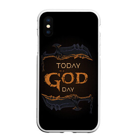 Чехол для iPhone XS Max матовый с принтом God day GOW , Силикон | Область печати: задняя сторона чехла, без боковых панелей | gad of war | game | games | god of war | god of wor | бог войны | игра | игры | кинжалы | кратос | праздник