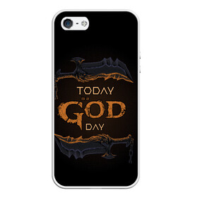 Чехол для iPhone 5/5S матовый с принтом God day GOW , Силикон | Область печати: задняя сторона чехла, без боковых панелей | Тематика изображения на принте: gad of war | game | games | god of war | god of wor | бог войны | игра | игры | кинжалы | кратос | праздник