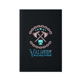 Обложка для паспорта матовая кожа с принтом Valheim лого и цепи , натуральная матовая кожа | размер 19,3 х 13,7 см; прозрачные пластиковые крепления | fantasy | mmo | valheim | valve | валхейм | вальхейм | викинги | выживалка | игра | королевская битва | ммо | ролевая игра | фэнтази