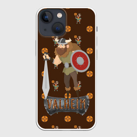 Чехол для iPhone 13 mini с принтом Valheim Viking ,  |  | fantasy | mmo | valheim | valve | валхейм | вальхейм | викинги | выживалка | игра | королевская битва | ммо | ролевая игра | фэнтази