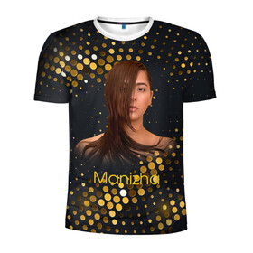 Мужская футболка 3D спортивная с принтом Manizha Gold Black , 100% полиэстер с улучшенными характеристиками | приталенный силуэт, круглая горловина, широкие плечи, сужается к линии бедра | manizha | далеровна | душанбе | евровидение | евровидение 2021 | манижа | певица | таджикистан | хамраева