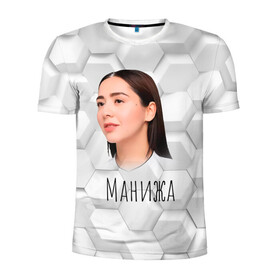 Мужская футболка 3D спортивная с принтом Манижа 3D фон , 100% полиэстер с улучшенными характеристиками | приталенный силуэт, круглая горловина, широкие плечи, сужается к линии бедра | manizha | далеровна | душанбе | евровидение | евровидение 2021 | манижа | певица | таджикистан | хамраева