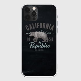 Чехол для iPhone 12 Pro Max с принтом California republic , Силикон |  | bear | california | republic | state | калифорния | медведь | республика