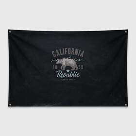 Флаг-баннер с принтом California republic , 100% полиэстер | размер 67 х 109 см, плотность ткани — 95 г/м2; по краям флага есть четыре люверса для крепления | bear | california | republic | state | калифорния | медведь | республика