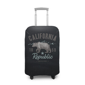 Чехол для чемодана 3D с принтом California republic , 86% полиэфир, 14% спандекс | двустороннее нанесение принта, прорези для ручек и колес | bear | california | republic | state | калифорния | медведь | республика