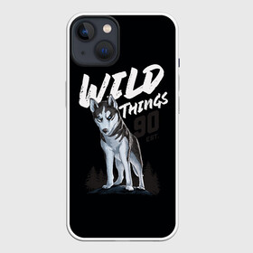 Чехол для iPhone 13 с принтом Wild Things ,  |  | Тематика изображения на принте: wolf | волк | лес | пес | север | собака | хаски