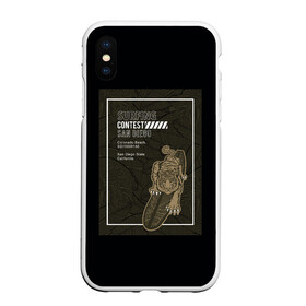 Чехол для iPhone XS Max матовый с принтом Тигр на серфинге , Силикон | Область печати: задняя сторона чехла, без боковых панелей | большая кошка | джунгли | отдых | полосатый | серфинг | тигр | тигрица | хищник