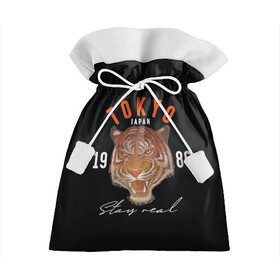 Подарочный 3D мешок с принтом Tokyo Tiger Japan , 100% полиэстер | Размер: 29*39 см | Тематика изображения на принте: japan | tokyo | большая кошка | полосатый | тигр | тигрица | токио | хищник