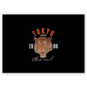Поздравительная открытка с принтом Tokyo Tiger Japan , 100% бумага | плотность бумаги 280 г/м2, матовая, на обратной стороне линовка и место для марки
 | japan | tokyo | большая кошка | полосатый | тигр | тигрица | токио | хищник