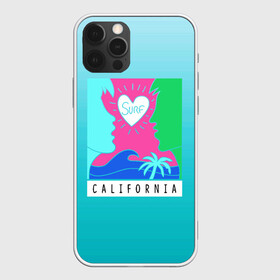 Чехол для iPhone 12 Pro с принтом CALIFORNIA SURF , силикон | область печати: задняя сторона чехла, без боковых панелей | california | love | surf | влюбленные | закат | калифорния | любовь | море | пальма