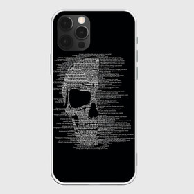 Чехол для iPhone 12 Pro с принтом Череп из текста , силикон | область печати: задняя сторона чехла, без боковых панелей | hell | skull | ад | скелет | ужасы | череп | черепушка