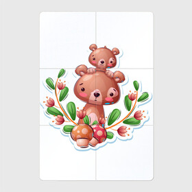 Магнитный плакат 2Х3 с принтом Веселые медведи милашки , Полимерный материал с магнитным слоем | 6 деталей размером 9*9 см | Тематика изображения на принте: веселые | животные | малышка | медведи | медвежонок | милашка | мультяшка