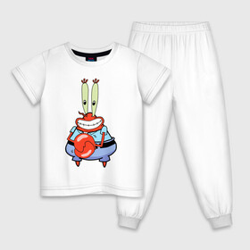 Детская пижама хлопок с принтом Мистер Крабс , 100% хлопок |  брюки и футболка прямого кроя, без карманов, на брюках мягкая резинка на поясе и по низу штанин
 | mister crabs | sponge bob | губка боб | мистер крабс