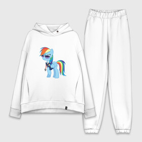 Женский костюм хлопок Oversize с принтом Pony   Rainbow Dash ,  |  | applejack | friendship | mylittlepony | rainbow dash | twilight sparkle | waifu | вайфу | дружба это магия | кони | моя маленькая пони | мультфильм | пони | радуга | ренбоу деш | эплджек