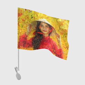 Флаг для автомобиля с принтом Вьетнам , 100% полиэстер | Размер: 30*21 см | вьетнам | девушка | лето | молодежное | пестрое | позитив