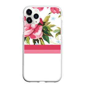 Чехол для iPhone 11 Pro Max матовый с принтом Нежные Розы  , Силикон |  | Тематика изображения на принте: линии | листья | минимализм | полосы | природа | растение | розы | цветы