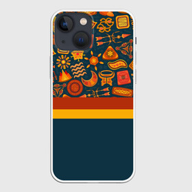 Чехол для iPhone 13 mini с принтом Африканская Символика ,  |  | африка | африканская символика | знаки | линии | полосы | рисунок | туризм