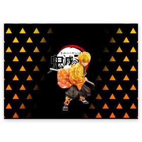 Поздравительная открытка с принтом ЗЕНИЦУ КЛИНОК РАССЕКАЮЩИЙ ДЕМОНОВ / KNY , 100% бумага | плотность бумаги 280 г/м2, матовая, на обратной стороне линовка и место для марки
 | Тематика изображения на принте: demon slayer | giuy tomioka | kimetsu no yaiba | kny | nezuko | shinobu | slayer | tanjiro | yoriichi tsugikuni | zenitsu | гию томиока | зенитсу | зенитцу | иноске хашибира | клинок рассекающий демонов | незуко | танджиро | шинобу 