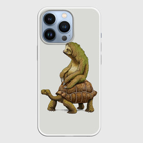 Чехол для iPhone 13 Pro с принтом Тише едешь... А впрочем... ,  |  | animal | land | road | sloth | speed | travel | turtle | walk | way | дорога | животные | запредельная | ленивец | неспешная | поездка | прогулка | путь | родео | скорость | сухопутная | черепаха