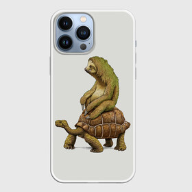 Чехол для iPhone 13 Pro Max с принтом Тише едешь... А впрочем... ,  |  | animal | land | road | sloth | speed | travel | turtle | walk | way | дорога | животные | запредельная | ленивец | неспешная | поездка | прогулка | путь | родео | скорость | сухопутная | черепаха