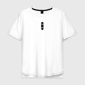 Мужская футболка хлопок Oversize с принтом Скейтборд  , 100% хлопок | свободный крой, круглый ворот, “спинка” длиннее передней части | skate | skateboard | минимализм | скейт | скейтборд