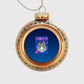 Стеклянный ёлочный шар с принтом Roar Tiger , Стекло | Диаметр: 80 мм | Тематика изображения на принте: roar | большая кошка | полосатый | тигр | тигрица | хищник