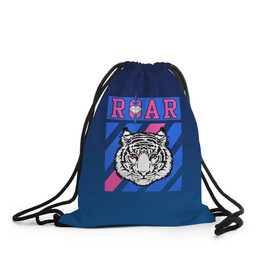 Рюкзак-мешок 3D с принтом Roar Tiger , 100% полиэстер | плотность ткани — 200 г/м2, размер — 35 х 45 см; лямки — толстые шнурки, застежка на шнуровке, без карманов и подкладки | roar | большая кошка | полосатый | тигр | тигрица | хищник