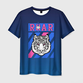 Мужская футболка 3D с принтом Roar Tiger , 100% полиэфир | прямой крой, круглый вырез горловины, длина до линии бедер | roar | большая кошка | полосатый | тигр | тигрица | хищник