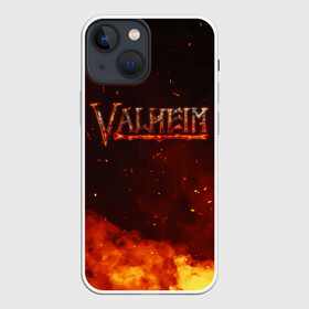 Чехол для iPhone 13 mini с принтом Valheim огненный лого ,  |  | fantasy | mmo | valheim | valve | валхейм | вальхейм | викинги | выживалка | игра | королевская битва | ммо | ролевая игра | фэнтази