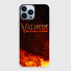 Чехол для iPhone 13 Pro Max с принтом Valheim огненный лого ,  |  | Тематика изображения на принте: fantasy | mmo | valheim | valve | валхейм | вальхейм | викинги | выживалка | игра | королевская битва | ммо | ролевая игра | фэнтази