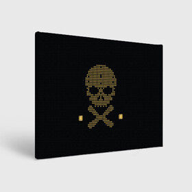 Холст прямоугольный с принтом Пиратский через из золота , 100% ПВХ |  | hell | skull | ад | скелет | ужасы | череп | черепушка