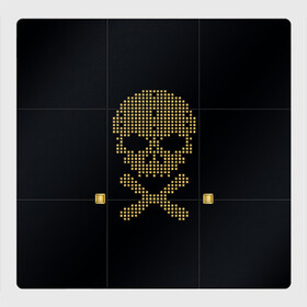 Магнитный плакат 3Х3 с принтом Пиратский через из золота , Полимерный материал с магнитным слоем | 9 деталей размером 9*9 см | hell | skull | ад | скелет | ужасы | череп | черепушка