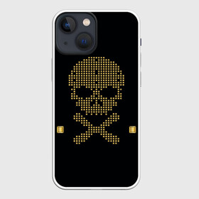 Чехол для iPhone 13 mini с принтом Пиратский через из золота ,  |  | hell | skull | ад | скелет | ужасы | череп | черепушка