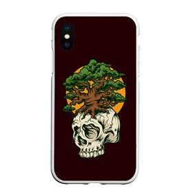 Чехол для iPhone XS Max матовый с принтом Дерево растущее из черепа , Силикон | Область печати: задняя сторона чехла, без боковых панелей | hell | skull | ад | скелет | ужасы | череп | черепушка