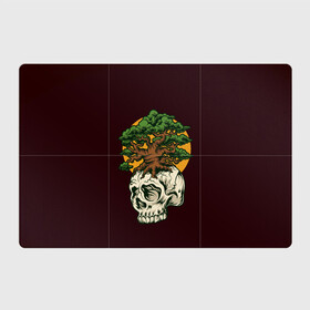 Магнитный плакат 3Х2 с принтом Дерево растущее из черепа , Полимерный материал с магнитным слоем | 6 деталей размером 9*9 см | hell | skull | ад | скелет | ужасы | череп | черепушка