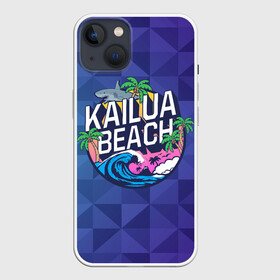 Чехол для iPhone 13 с принтом KAILUA BEACH ,  |  | Тематика изображения на принте: kailua | акула | закат | море | отдых | отпуск | пальмы | пляж