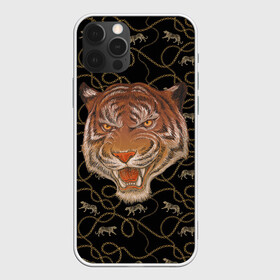 Чехол для iPhone 12 Pro с принтом Морда тигра , силикон | область печати: задняя сторона чехла, без боковых панелей | большая кошка | полосатый | тигр | тигрица | хищник