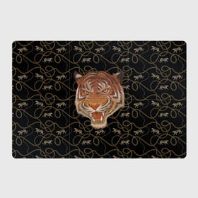Магнитный плакат 3Х2 с принтом Морда тигра , Полимерный материал с магнитным слоем | 6 деталей размером 9*9 см | Тематика изображения на принте: большая кошка | полосатый | тигр | тигрица | хищник