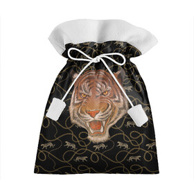 Подарочный 3D мешок с принтом Морда тигра , 100% полиэстер | Размер: 29*39 см | Тематика изображения на принте: большая кошка | полосатый | тигр | тигрица | хищник