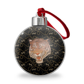 Ёлочный шар с принтом Морда тигра , Пластик | Диаметр: 77 мм | Тематика изображения на принте: большая кошка | полосатый | тигр | тигрица | хищник